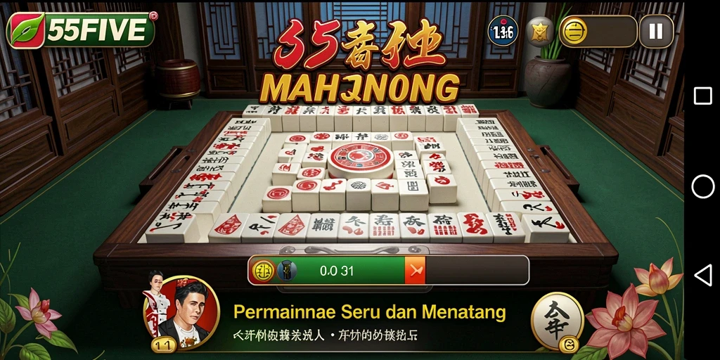 Gameplay seru Mahjong di 55FIVE dengan grafik menawan.