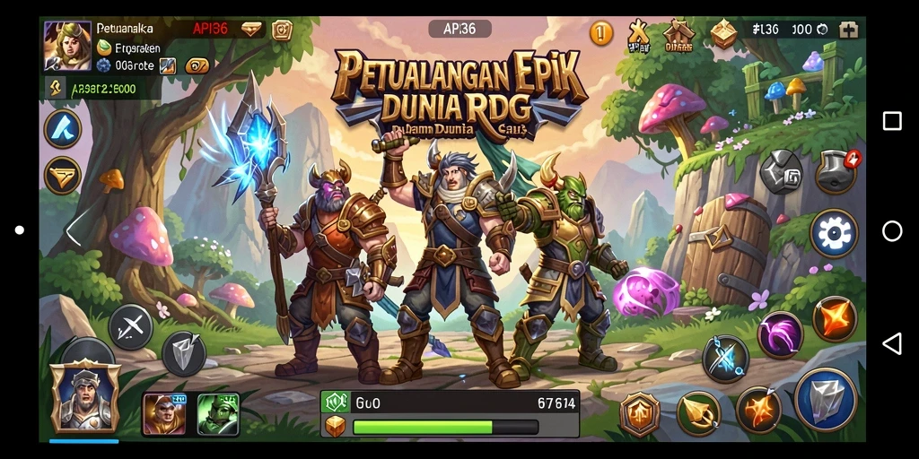 Tampilan gameplay RPG yang mengesankan dan interaktif.