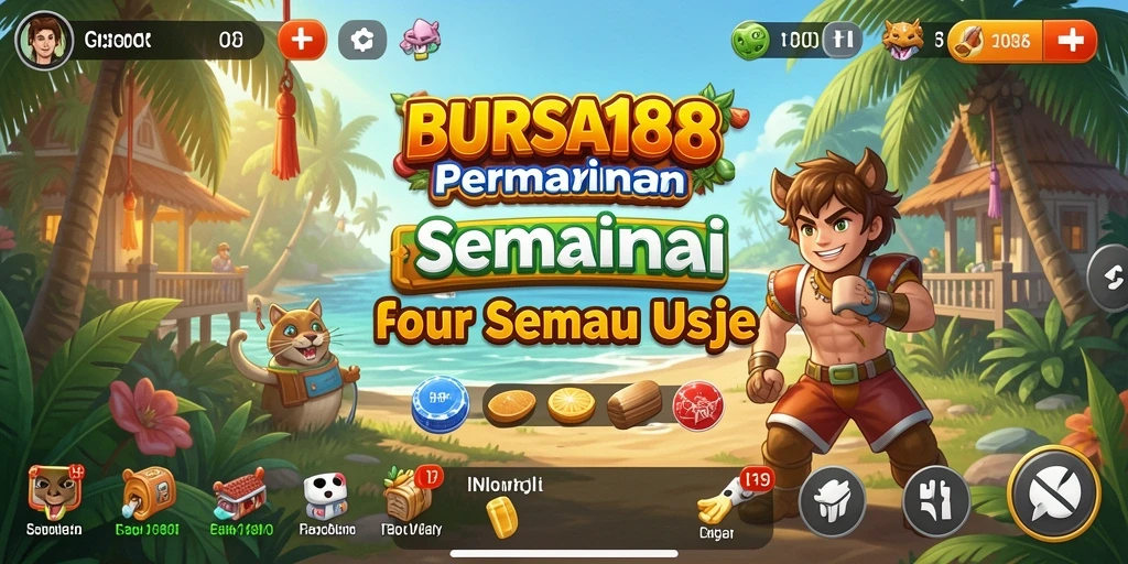Tampilan gameplay BURSA188 yang ceria dan menarik.