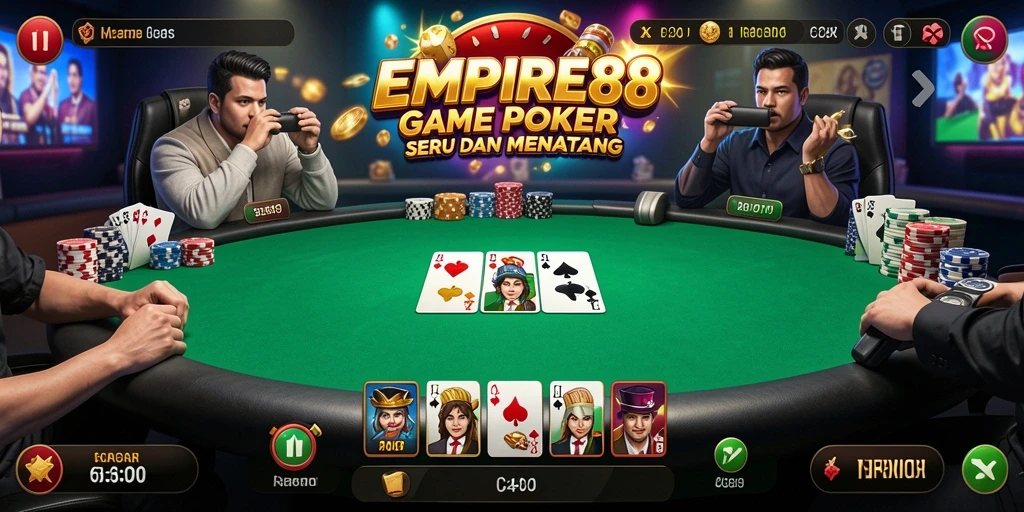 Tampilan gameplay Poker yang menarik di EMPIRE88.