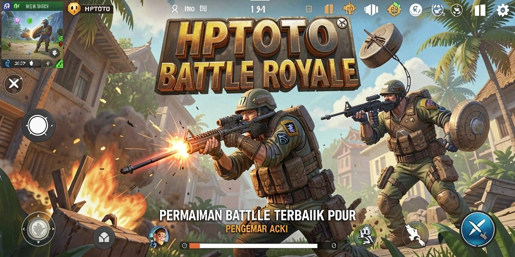Tangkapan layar gameplay <strong>HPTOTO</strong> menunjukkan momen seru pertempuran Battle Royale.