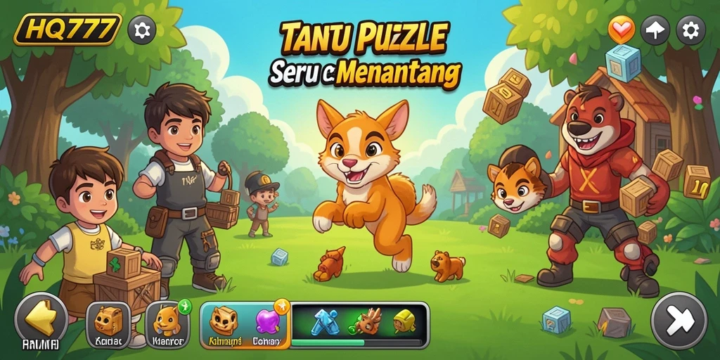 Tangkapan layar utama HQ777 menunjukkan gameplay yang menyenangkan dalam menyelesaikan teka-teki.