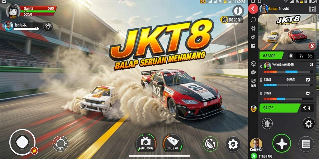 Gameplay balap mendebarkan di JKT8 dengan grafis menawan.