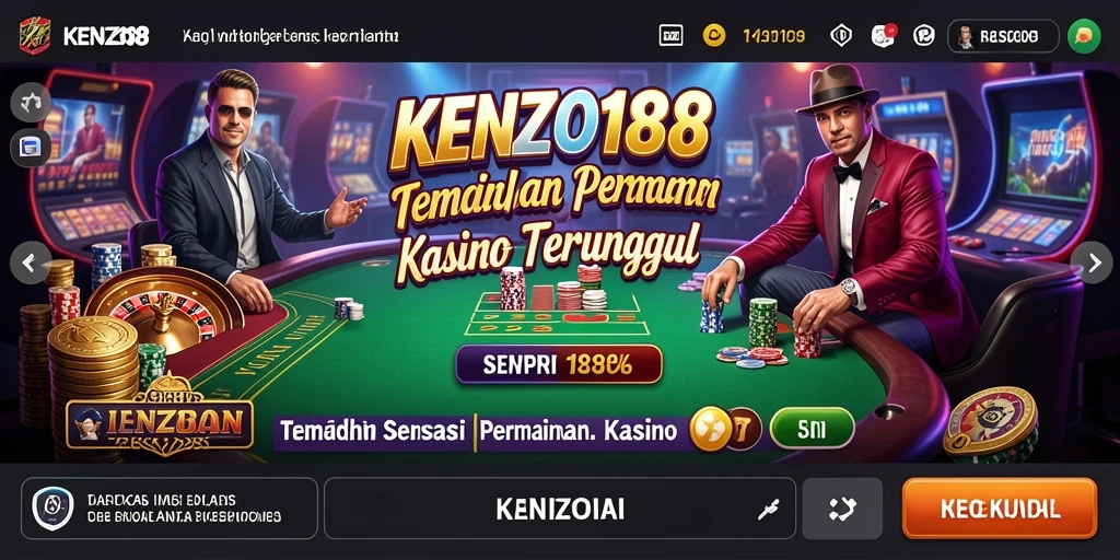 Screenshot utama KENZO188 menampilkan gameplay Kasino yang seru.