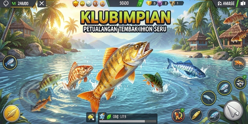 Tampilan gameplay menarik dari KLUBIMPIAN saat berburu ikan.