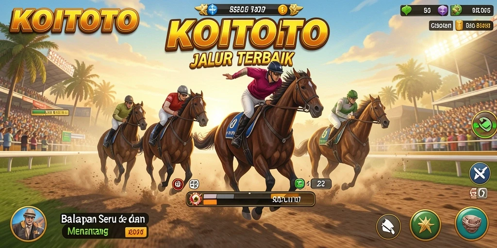 Tangkapan layar menampilkan momen balapan seru di KOITOTO.