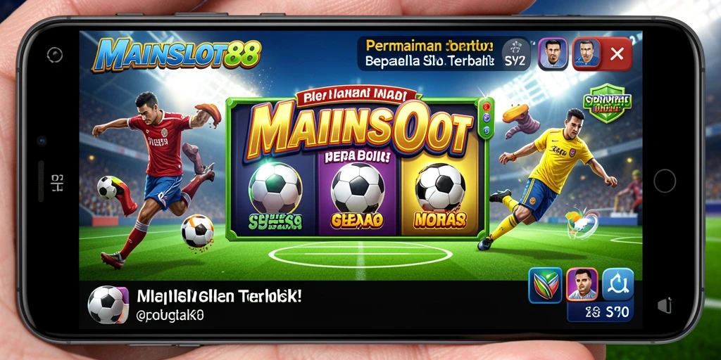 Tampilan menarik dari permainan slot bertema sepak bola.
