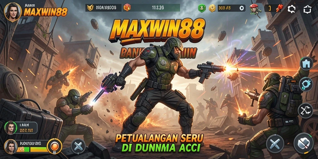 Tampilan aksi mendebarkan dalam gameplay MAXWIN88.