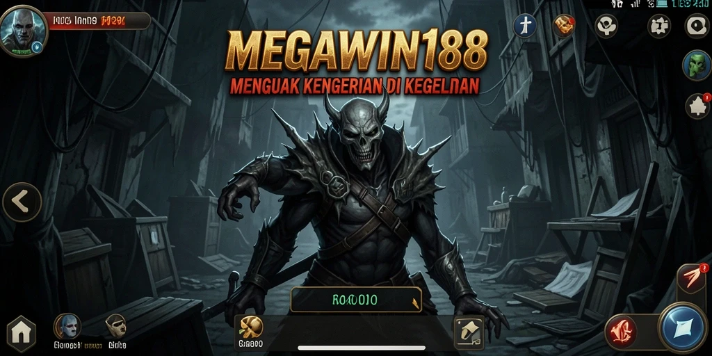 Tampilan gameplay seram dengan atmosfer mencekam dari MEGAWIN188.