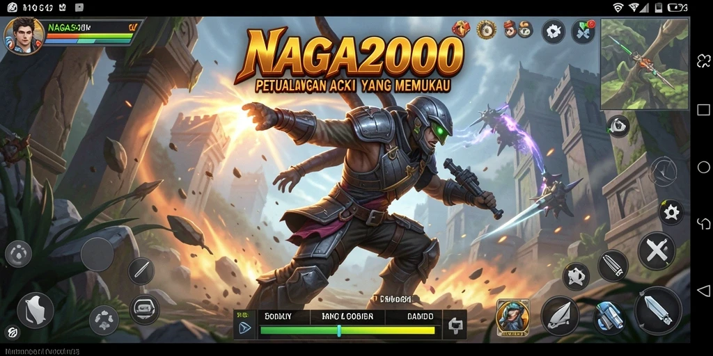 Screenshot NAGA2000 menampilkan aksi intens di tengah pertempuran.
