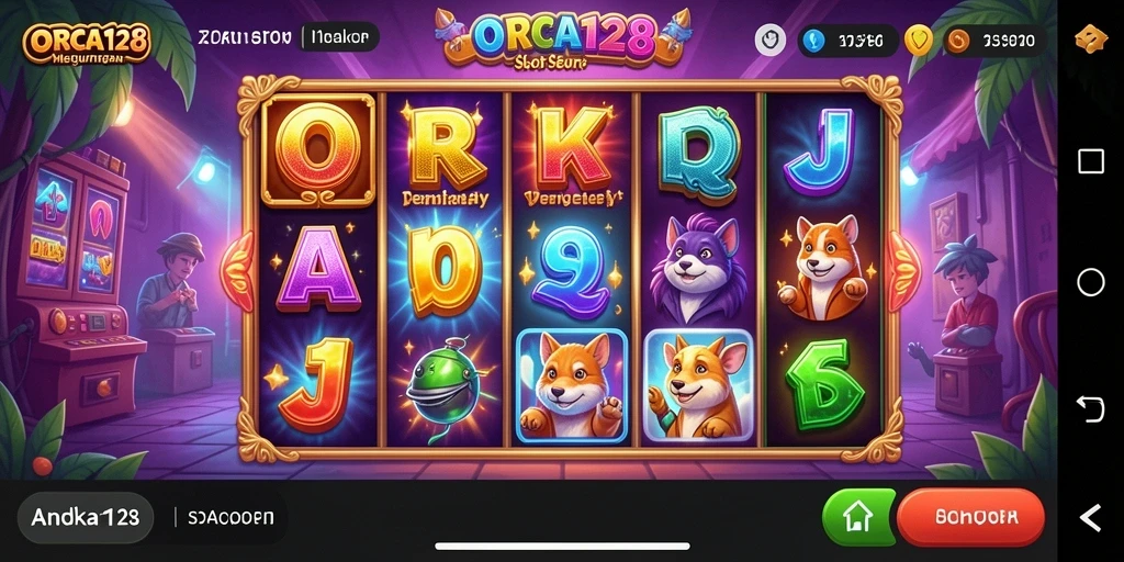 Screenshot gameplay ORCA128 yang menampilkan kombinasi simbol Slot yang menarik.
