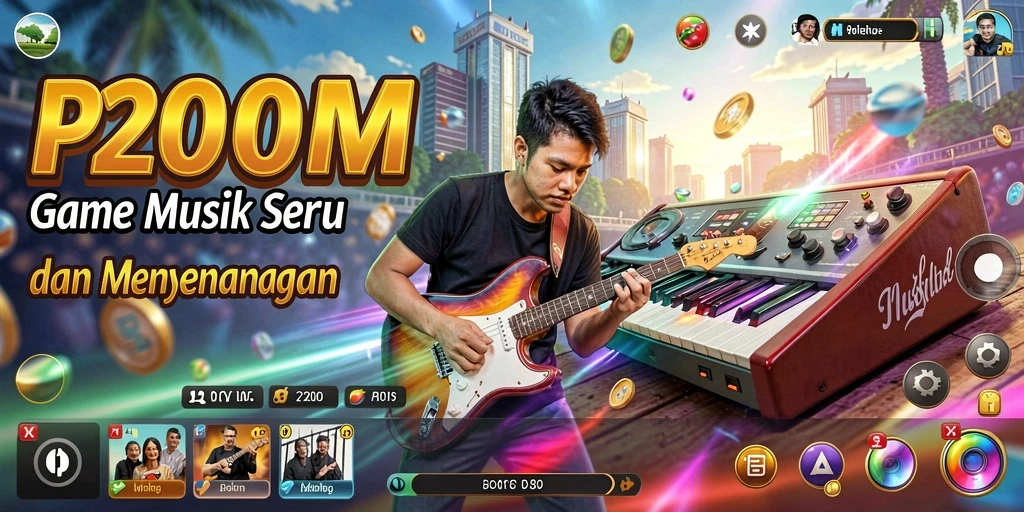Gameplay P200M yang seru dengan berbagai tantangan musik.