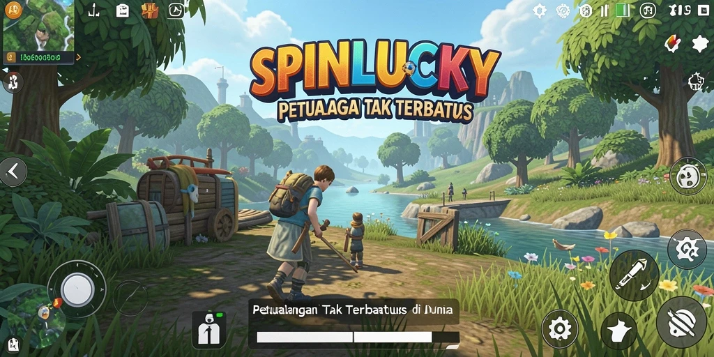 Tangkapan layar SPINLUCKY menampilkan petualangan seru di dunia terbuka yang menawan.