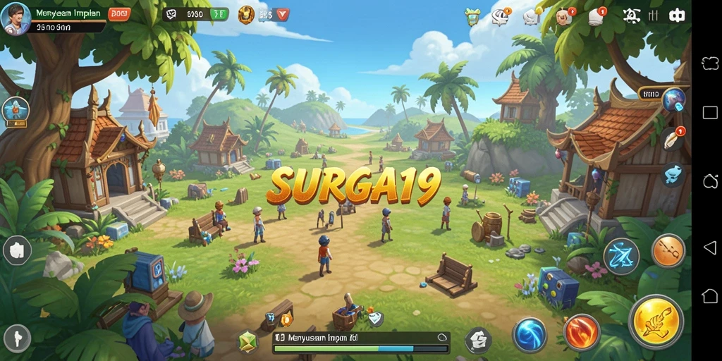 Tangkapan layar utama SURGA19 menampilkan gameplay simulasi yang imersif.