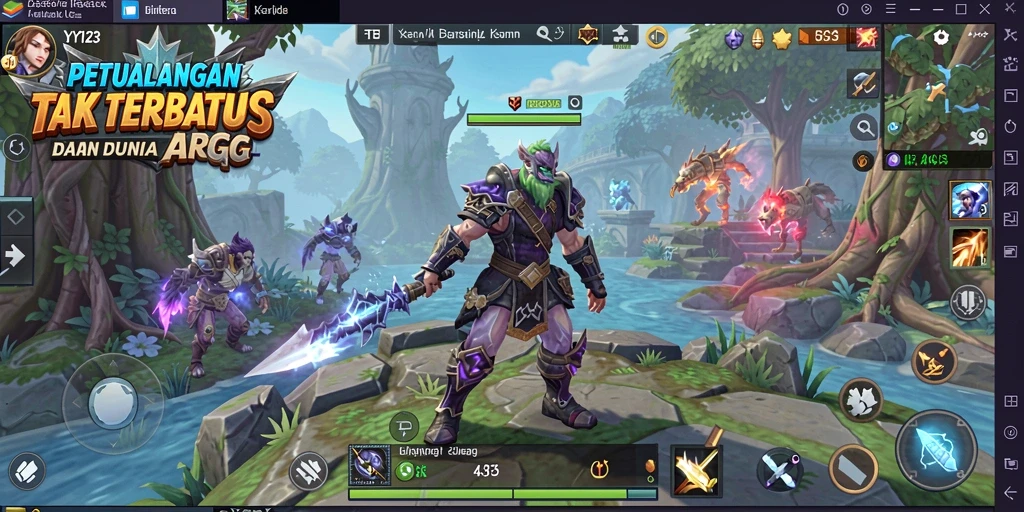Tampilan seru gameplay ARPG di YY123, penuh aksi dan petualangan.