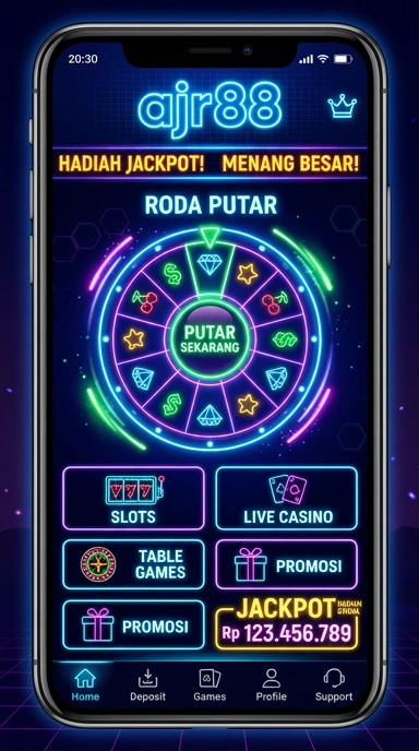 Tampilan antarmuka aplikasi ajr88 yang modern dan user-friendly.
